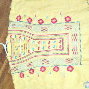 JOHNNY WAS 100% Linen YELLOW Tunic Top